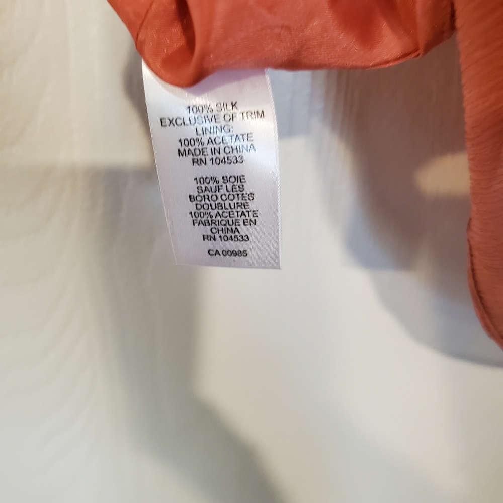 Nanette Lepore Beaded Salmon Orange Pink Top Sz 12 - Picture 4 of 11